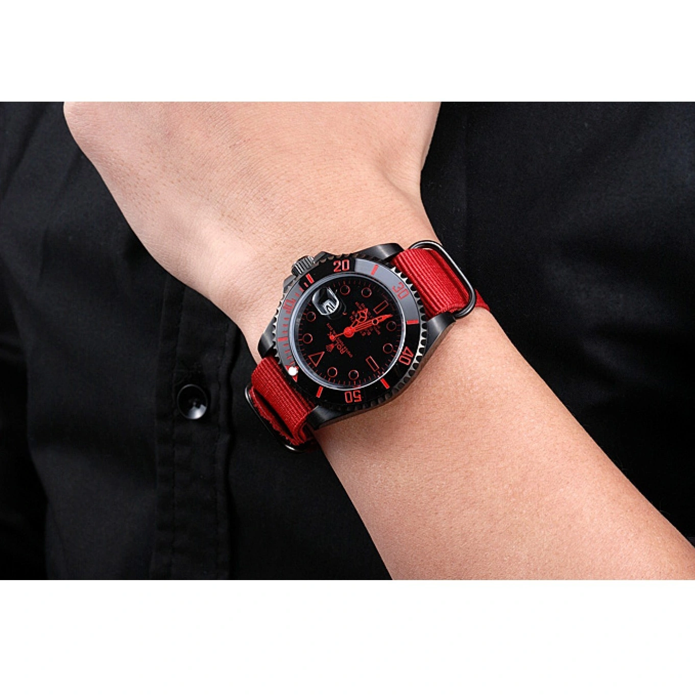 Aaa replica watch Red Submariner Strap Nylon Rolex Stealth 622010 1028